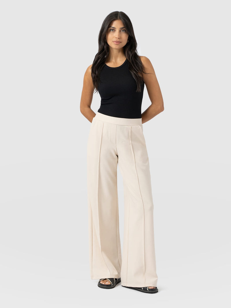 Keller Wide Leg Pant - Cream