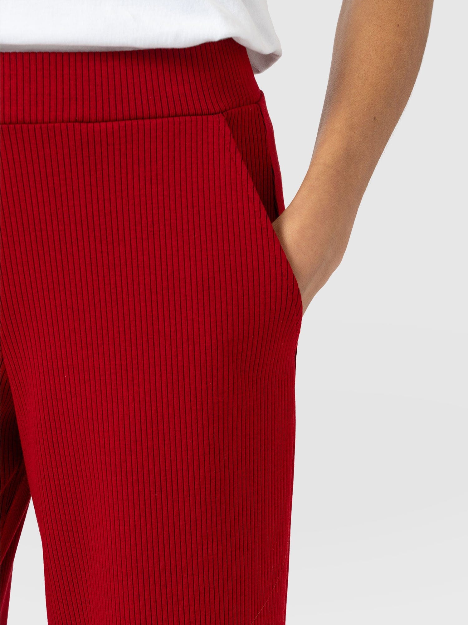 Keller Wide Leg Pant - Deep Red