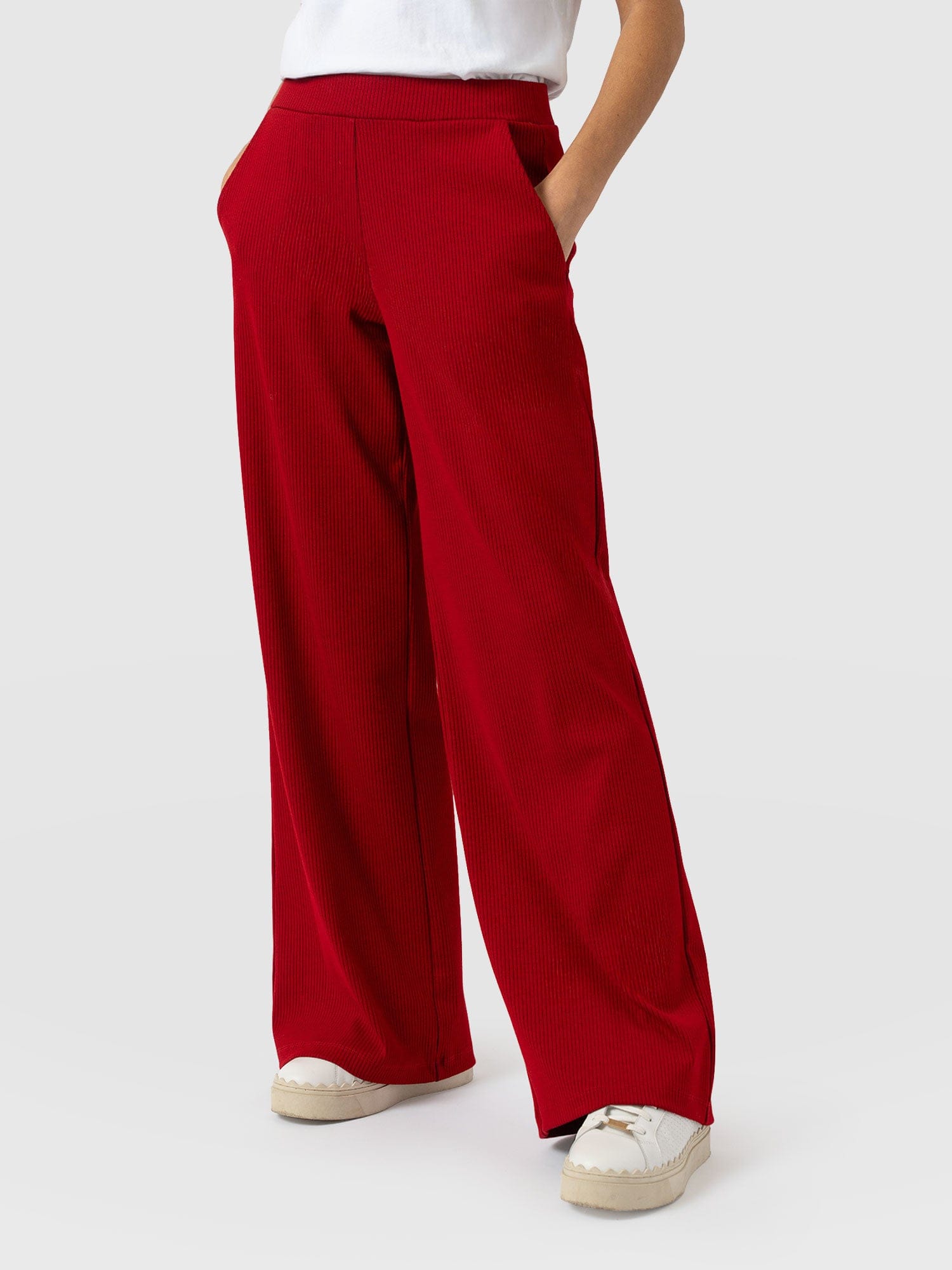 Keller Wide Leg Pant - Deep Red