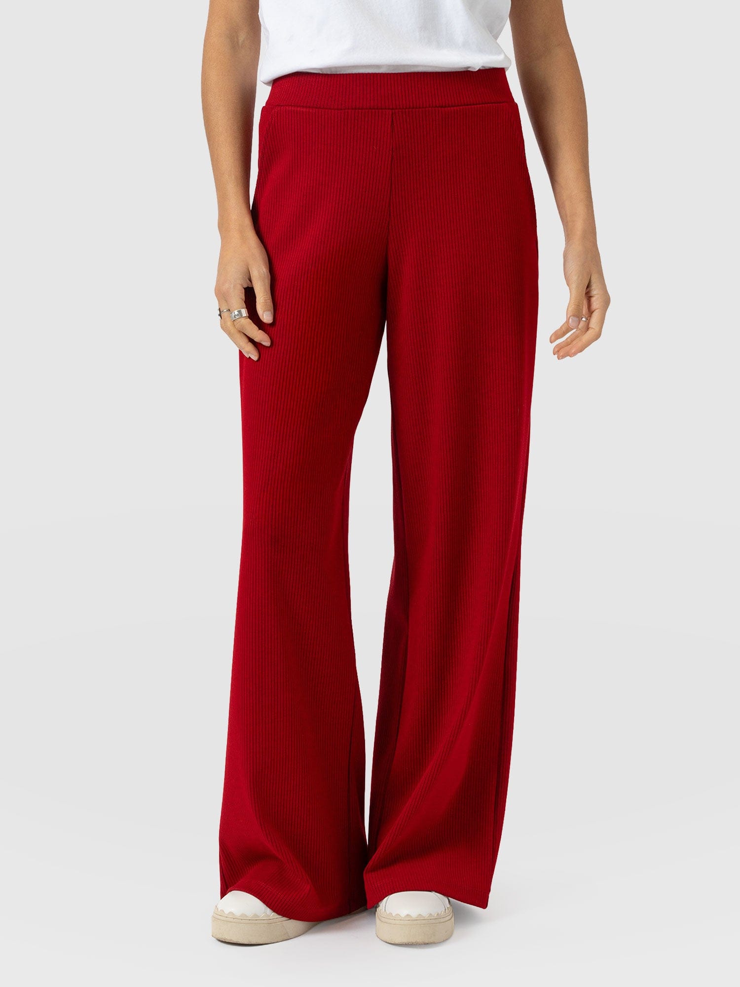 Keller Wide Leg Pant - Deep Red