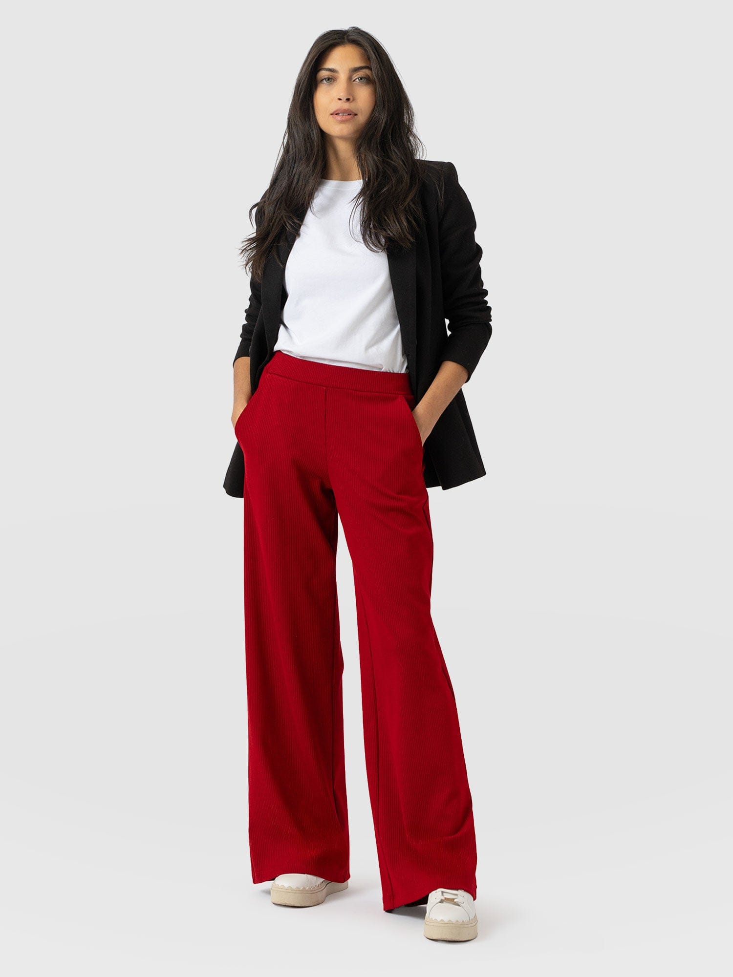 Keller Wide Leg Pant - Deep Red