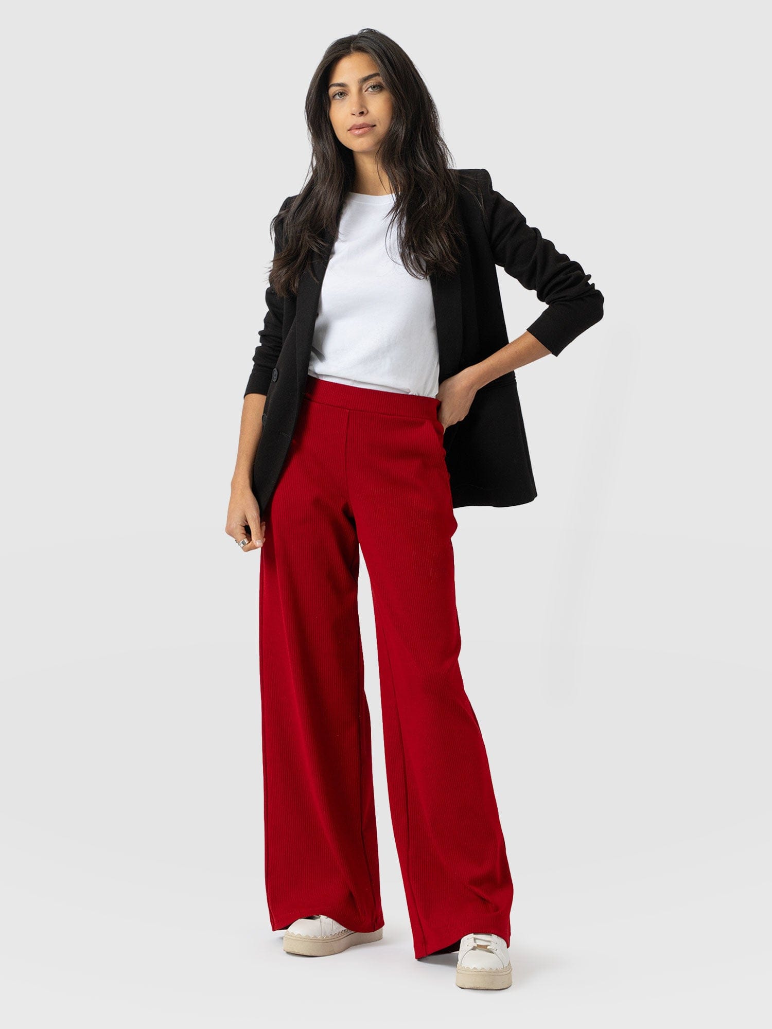 Keller Wide Leg Pant - Deep Red