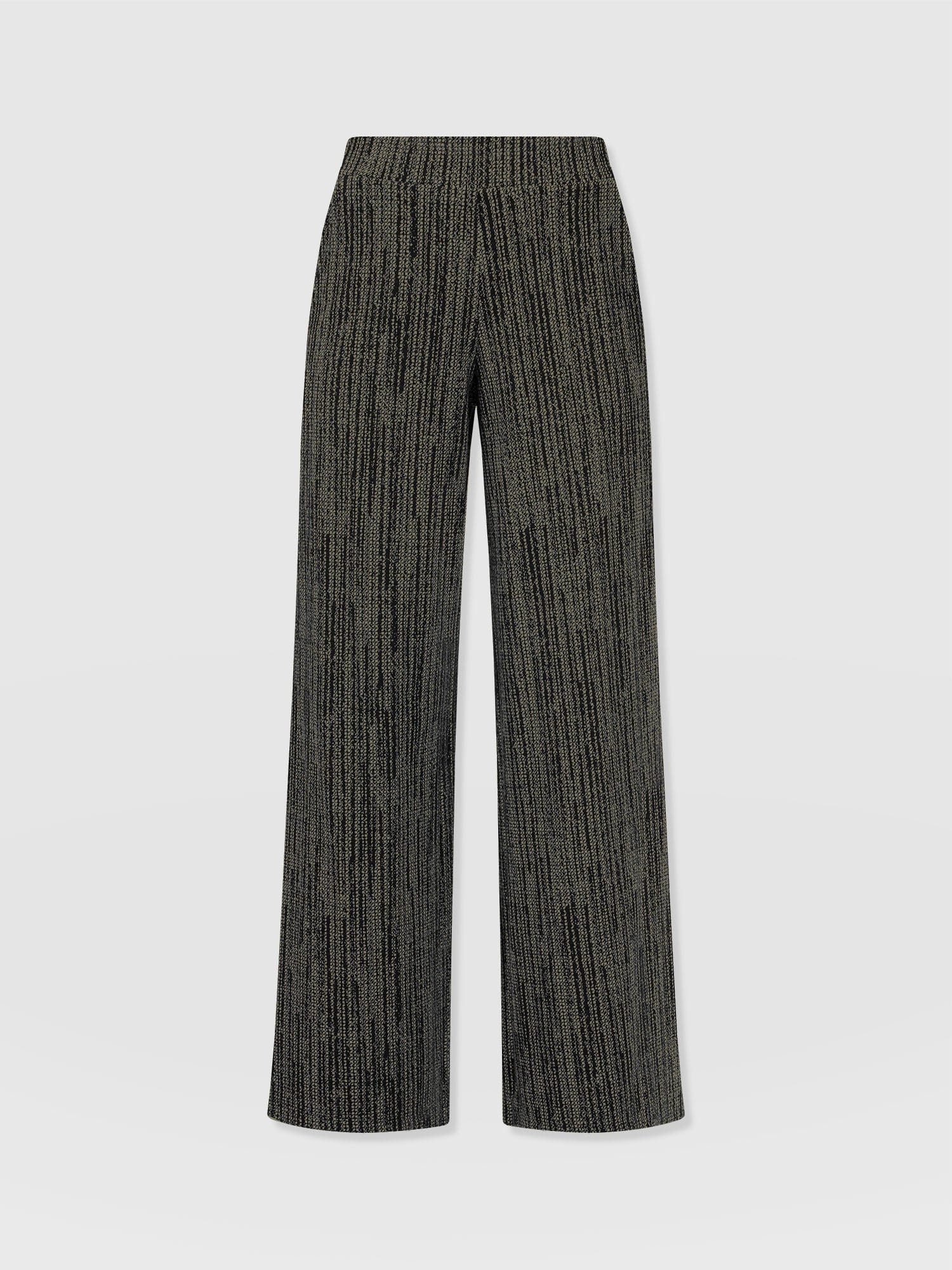 Keller Wide Leg Pant Green Texture - Women's Trousers | Saint + Sofia® UK