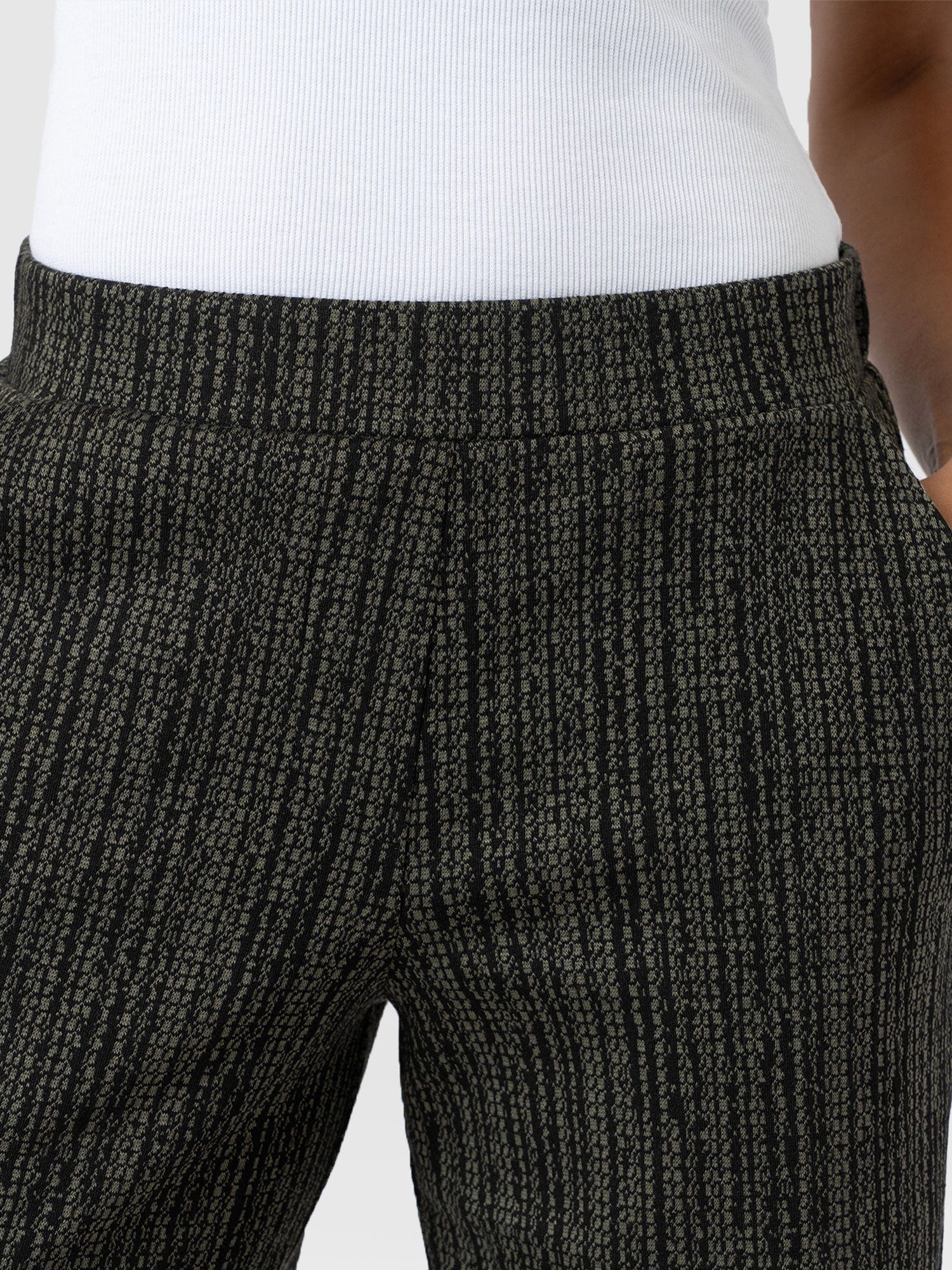 Keller Wide Leg Pant - Green Texture