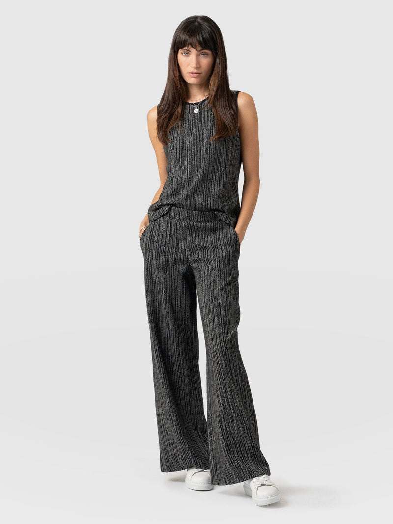 Keller Wide Leg Pant - Grey/Black