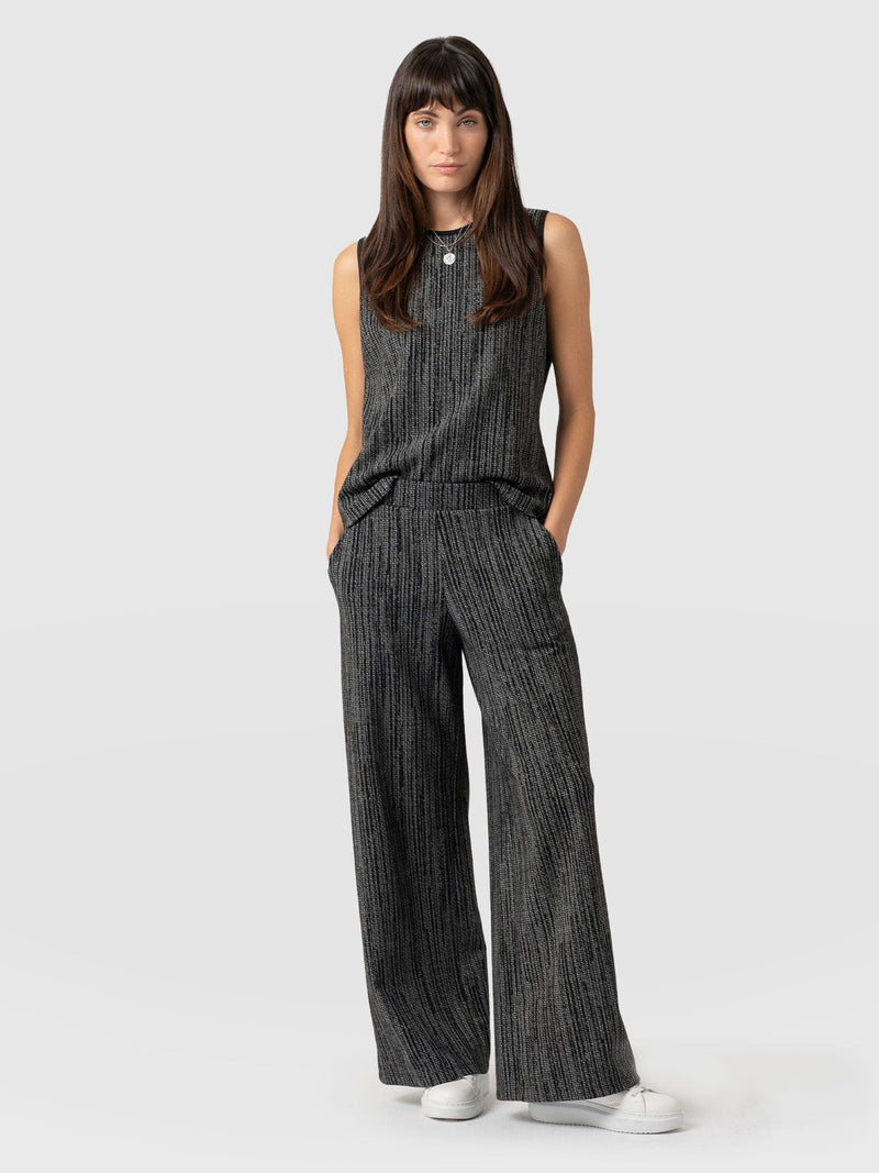 Keller Wide Leg Pant - Grey/Black