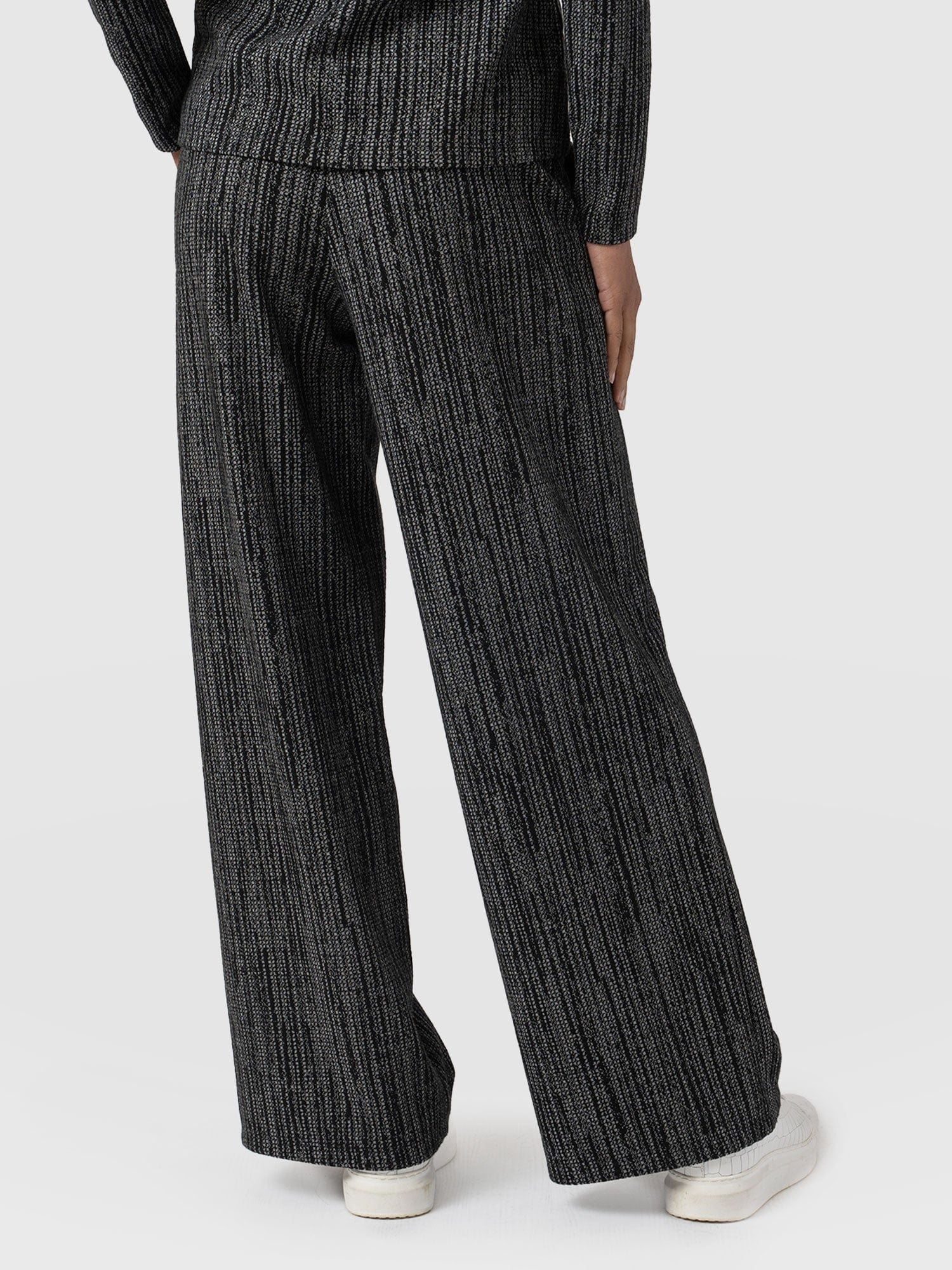 Keller Wide Leg Pant Grey/Black - Women's Trousers | Saint + Sofia® UK