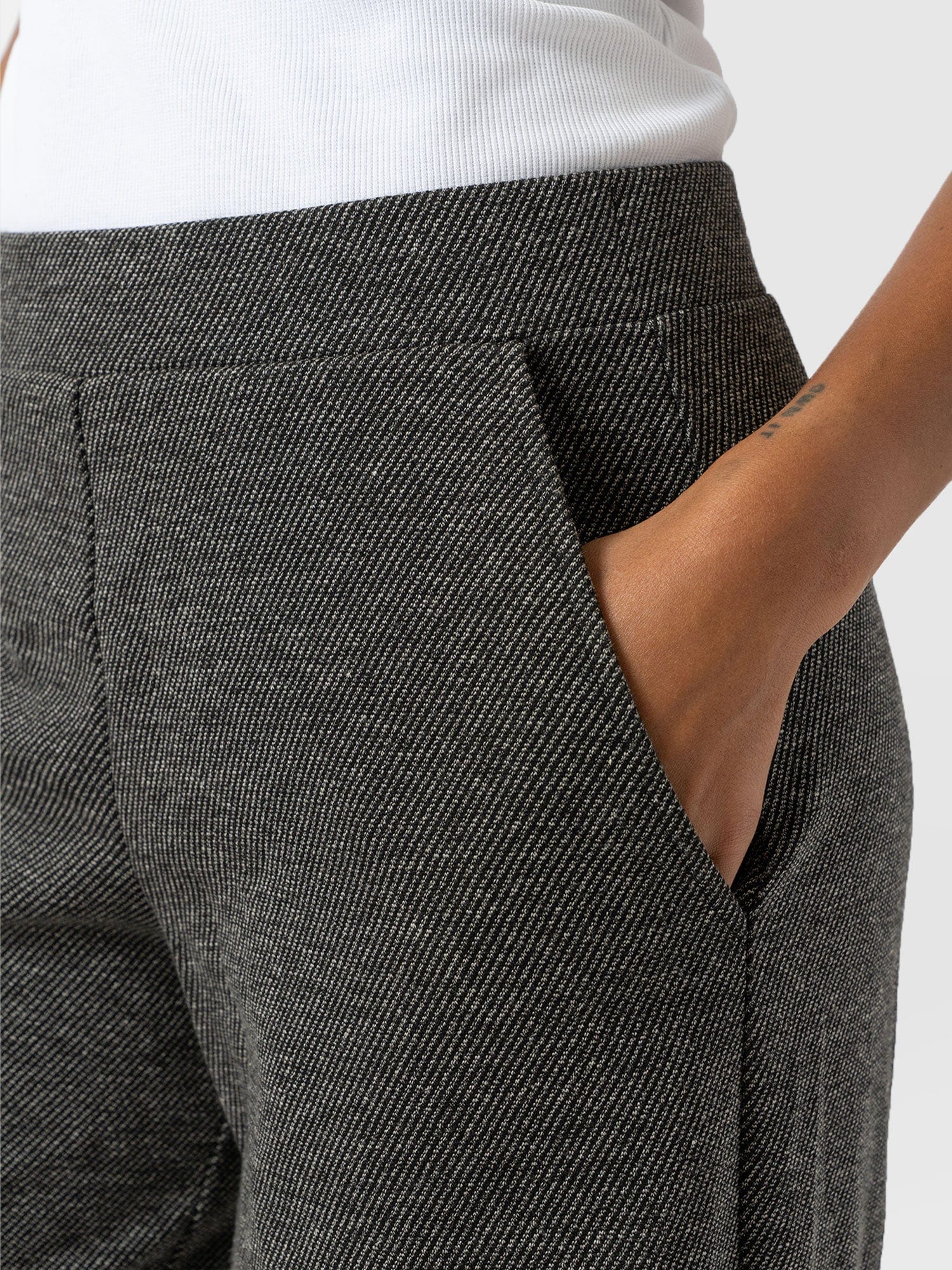 Keller Wide Leg Pant - Grey Twill