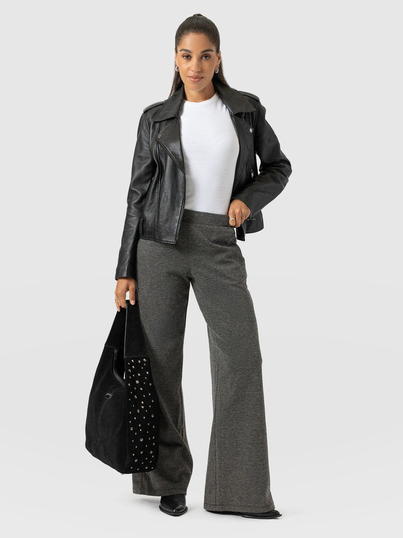 Keller Wide Leg Pant - Grey Twill