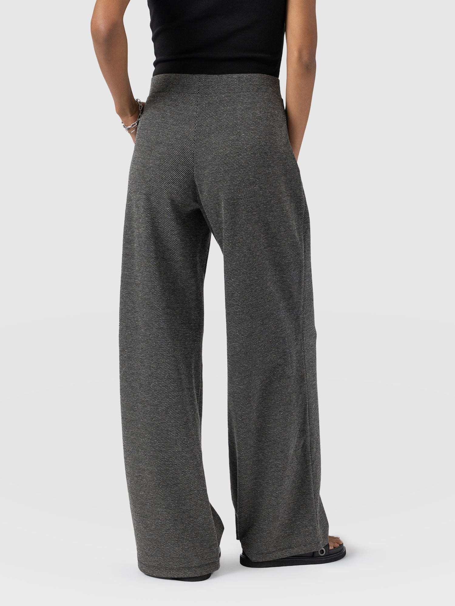 Keller Wide Leg Pant - Grey Twill - Women's Trouserss | Saint + Sofia® UK