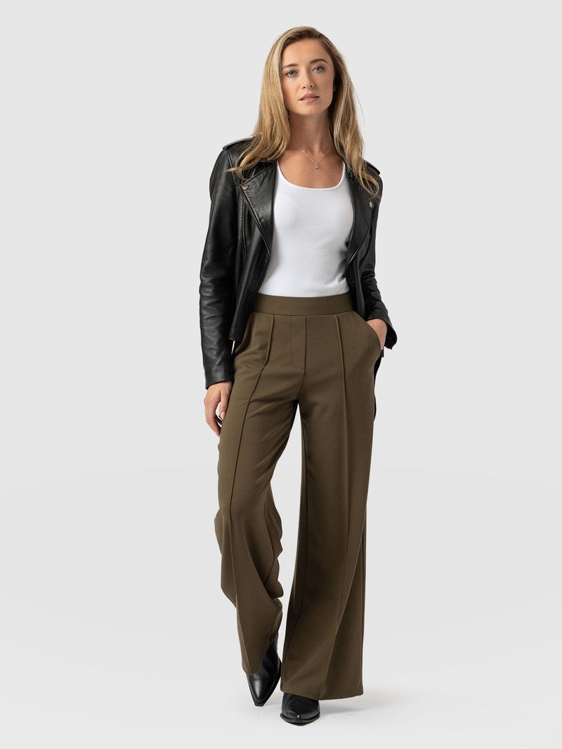 Keller Wide Leg Pant - Khaki