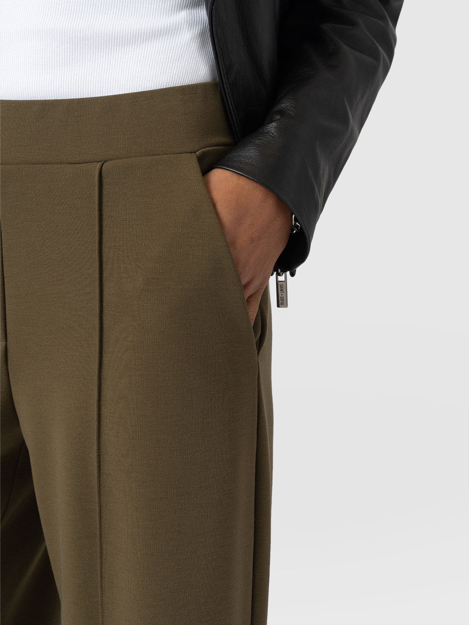 Keller Wide Leg Pant Khaki - Women's Trousers | Saint + Sofia® UK