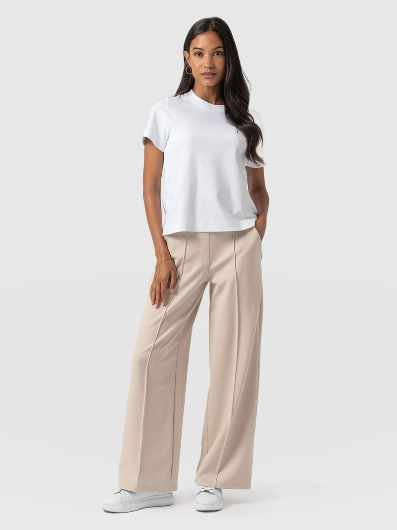 Keller Wide Leg Pant - Light Beige