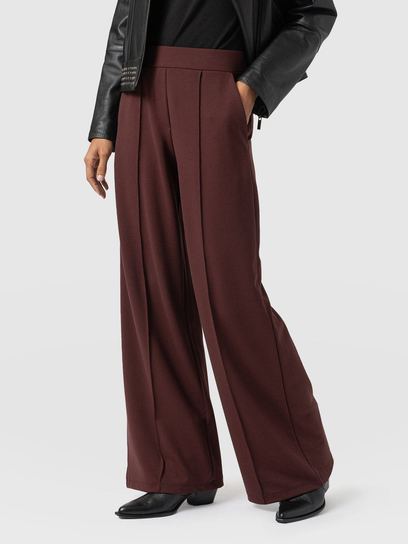 Keller Wide Leg Pant - Maroon