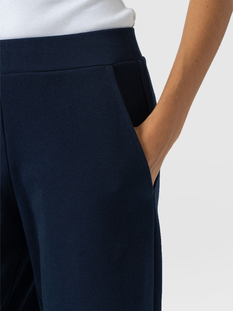 Keller Wide Leg Pant - Navy Twill