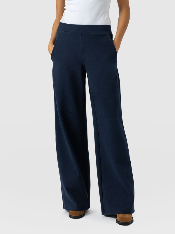 Keller Wide Leg Pant - Navy Twill