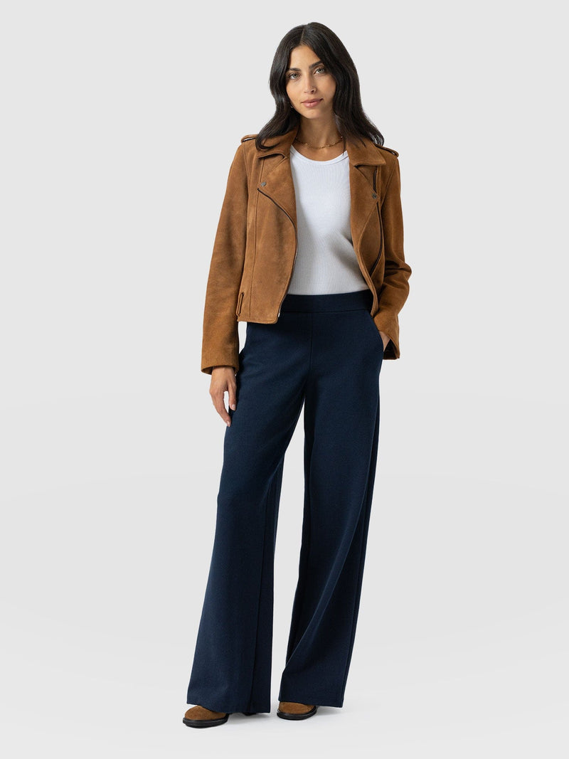 Keller Wide Leg Pant - Navy Twill