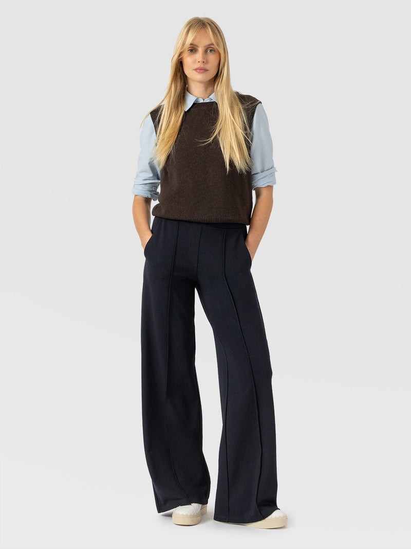 Keller Wide Leg Pant - Navy
