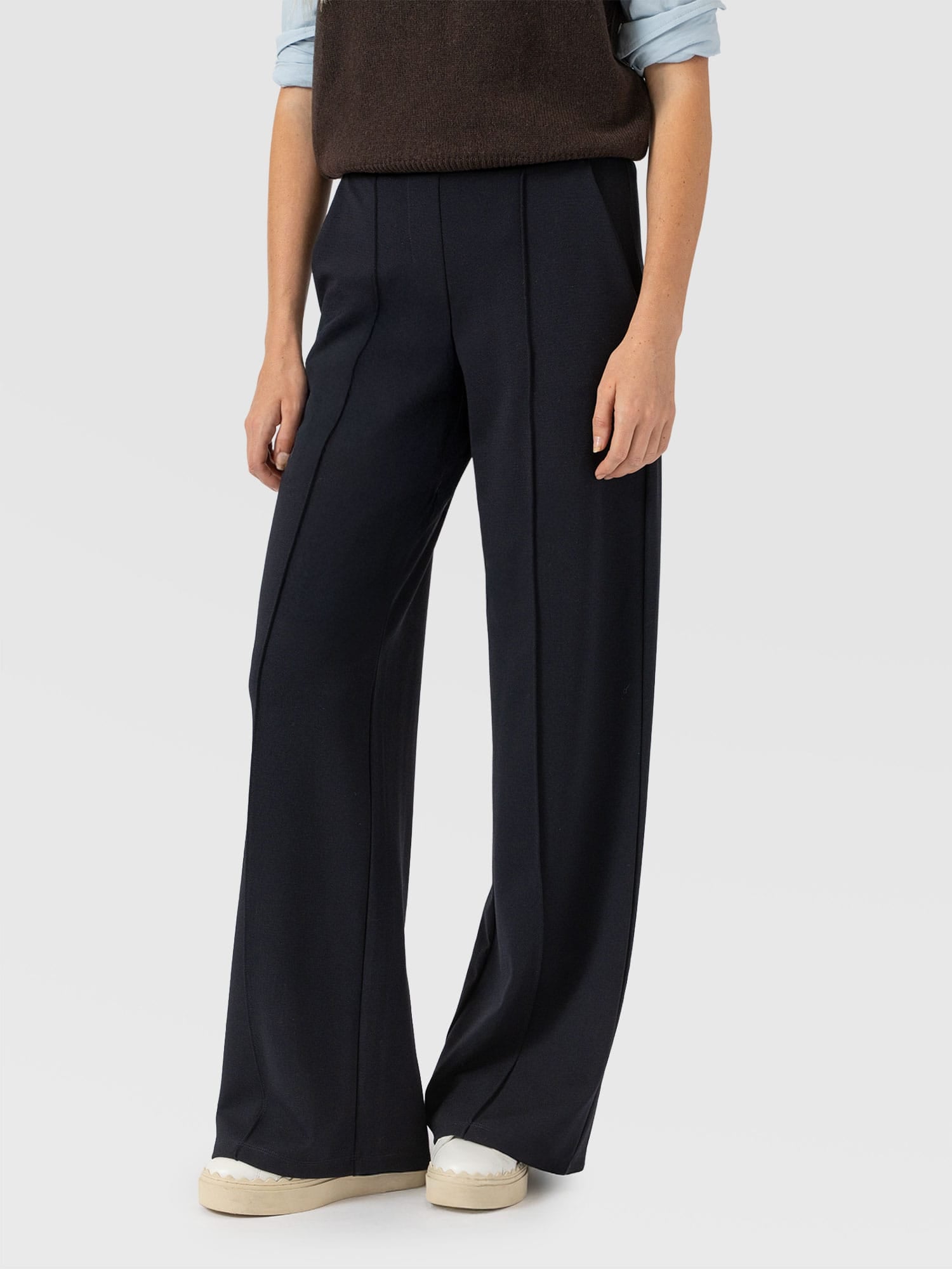 Keller Wide Leg Pant - Navy