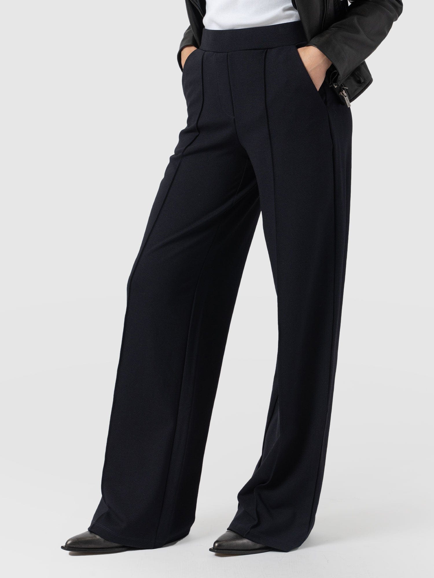 Keller Wide Leg Pant Navy - Women's Trousers | Saint + Sofia® UK