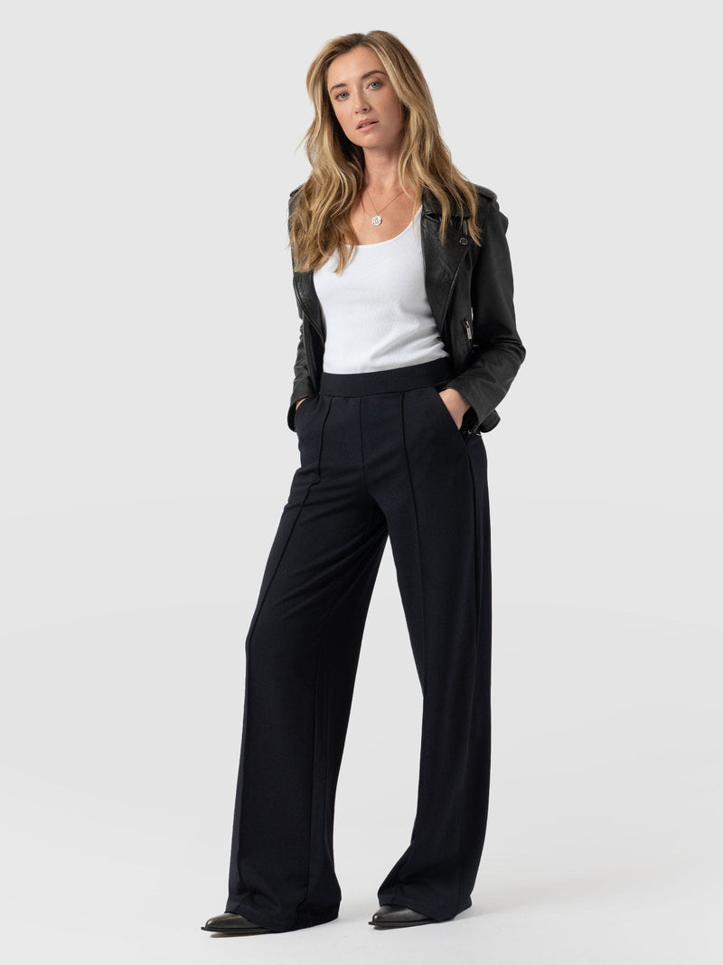 Keller Wide Leg Pant Navy - Women's Trousers | Saint + Sofia® UK