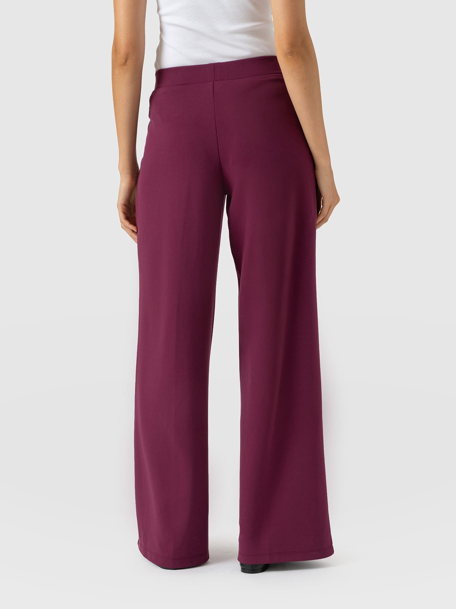 Keller Wide Leg Pant - Plum - Women's Trousers | Saint and Sofia® UK