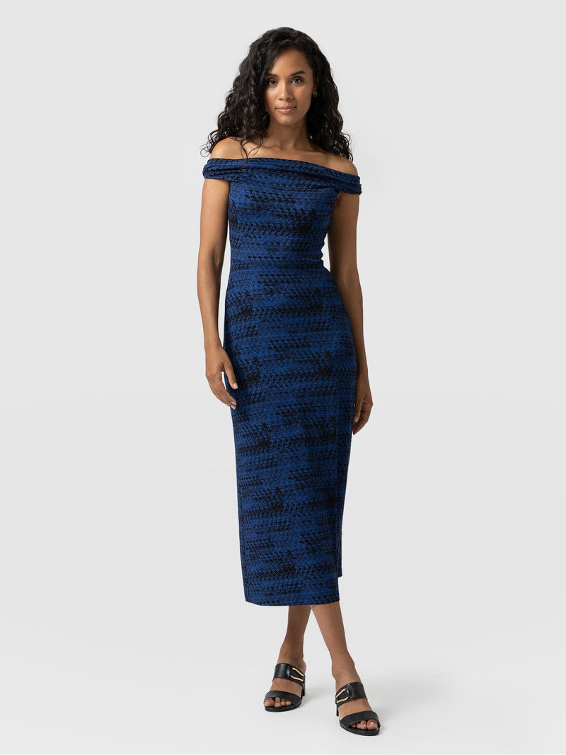 Kelsea Midaxi Dress - Navy Ripple