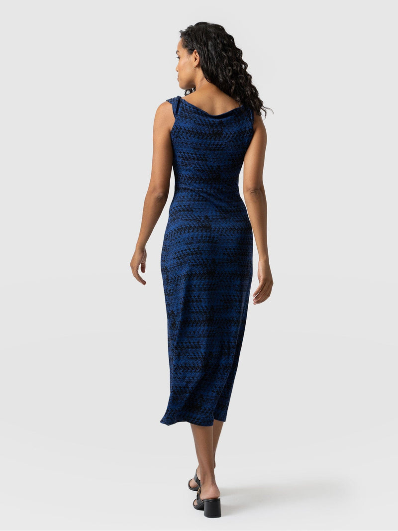 Kelsea Midaxi Dress - Navy Ripple