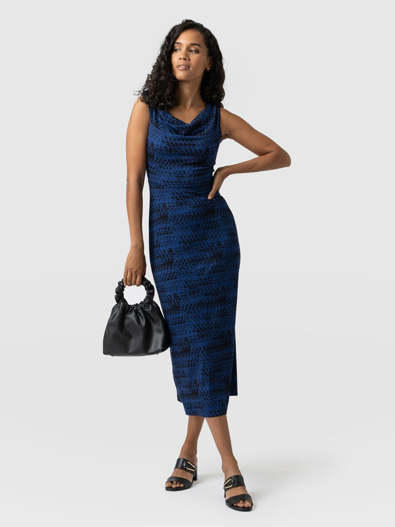 Kelsea Midaxi Dress - Navy Ripple