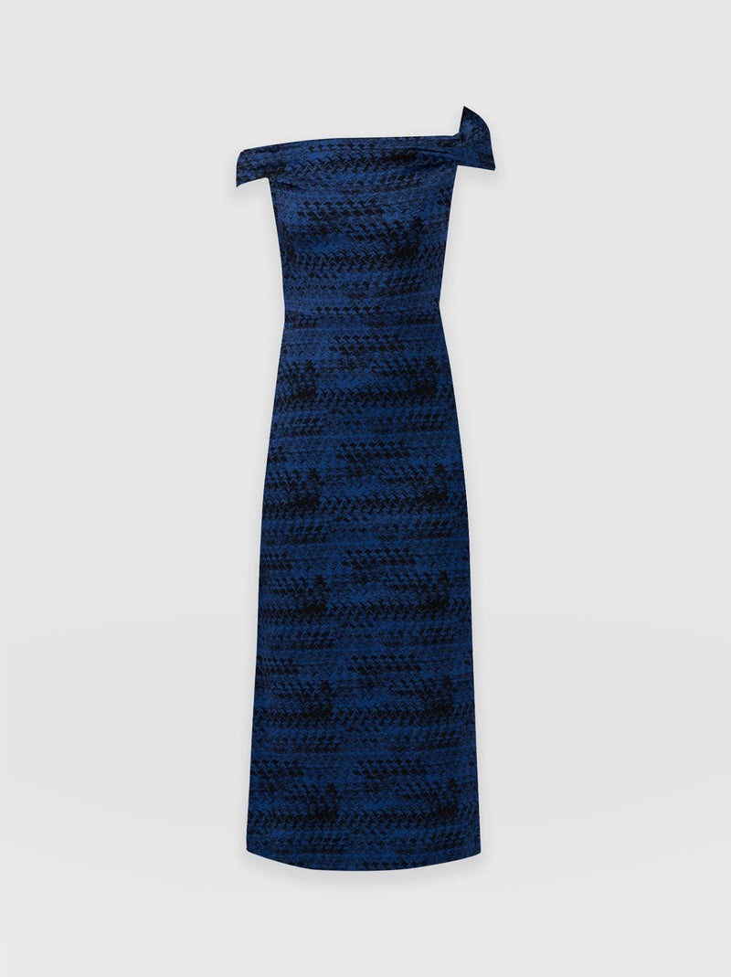 Kelsea Midaxi Dress - Navy Ripple