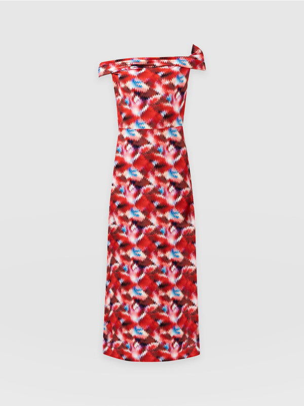 Kelsea Midaxi Dress - Red Marble