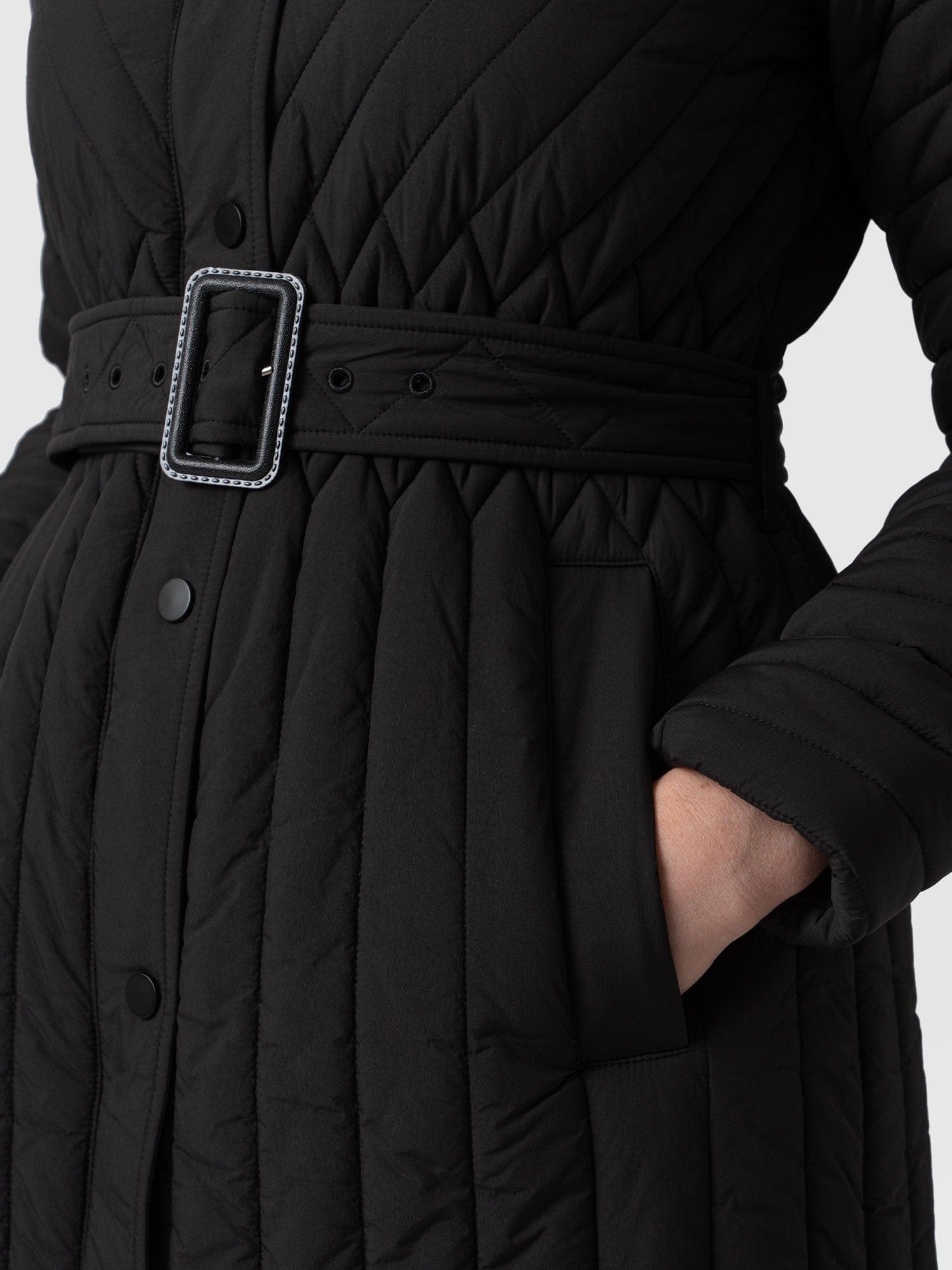 Kelson Quilted Coat Black - Women's Coats | Saint + Sofia® UK