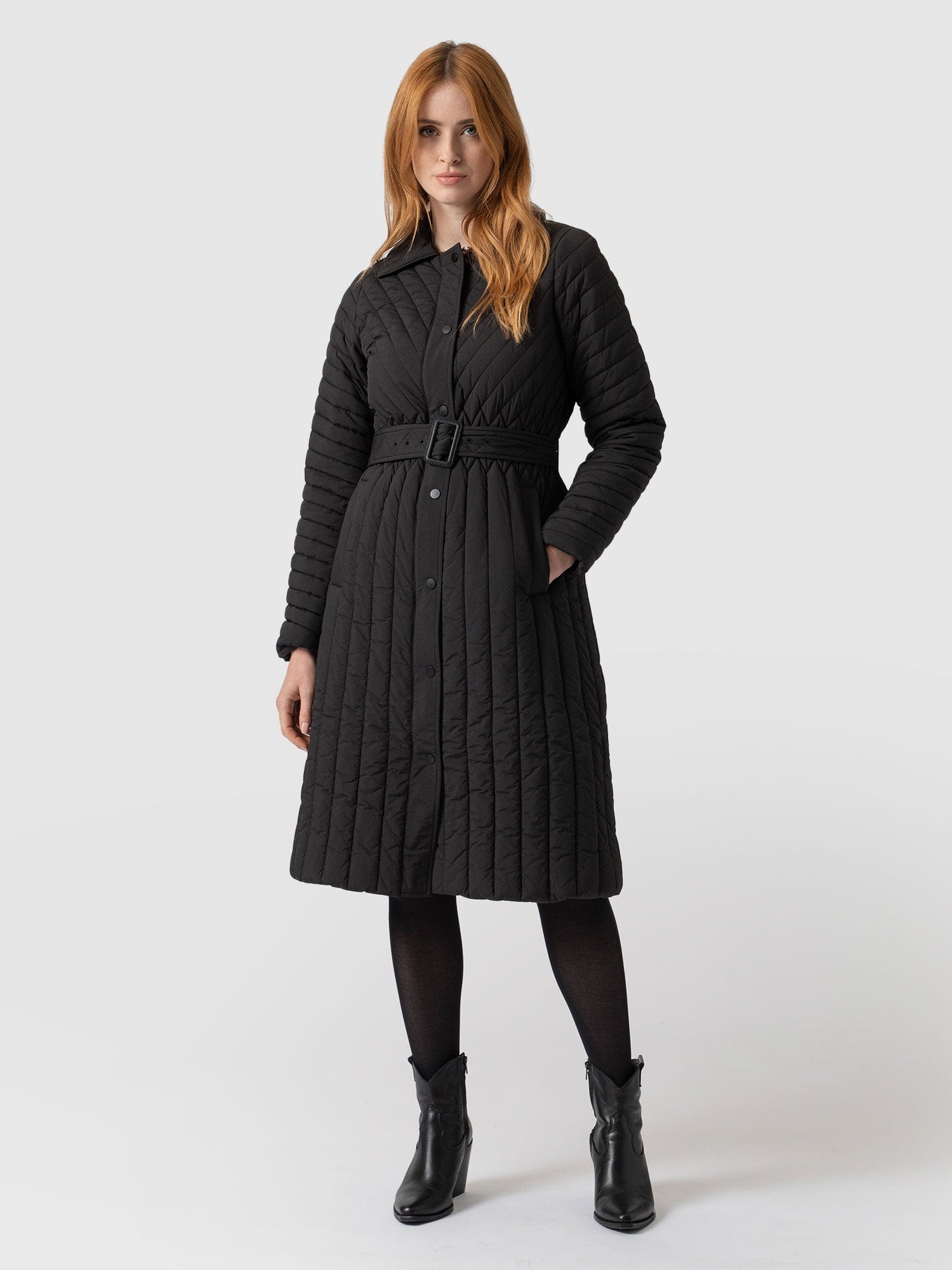 Black padded shop coat womens uk