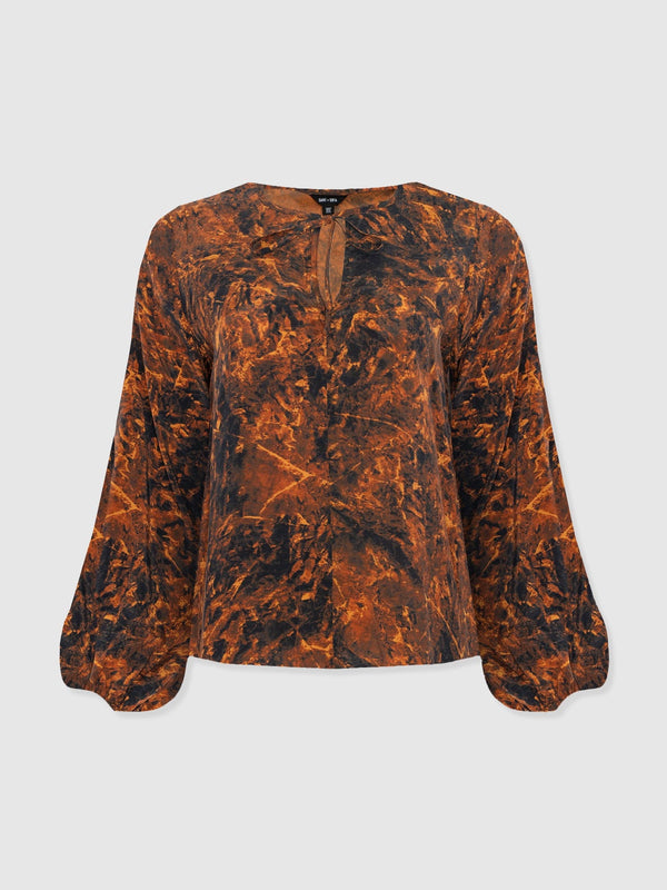 Kristen Blouse - Brown Marble