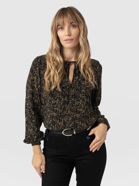 Kristen Blouse Green Ditsy Leopard - Women's Blouses | Saint and Sofia® UK