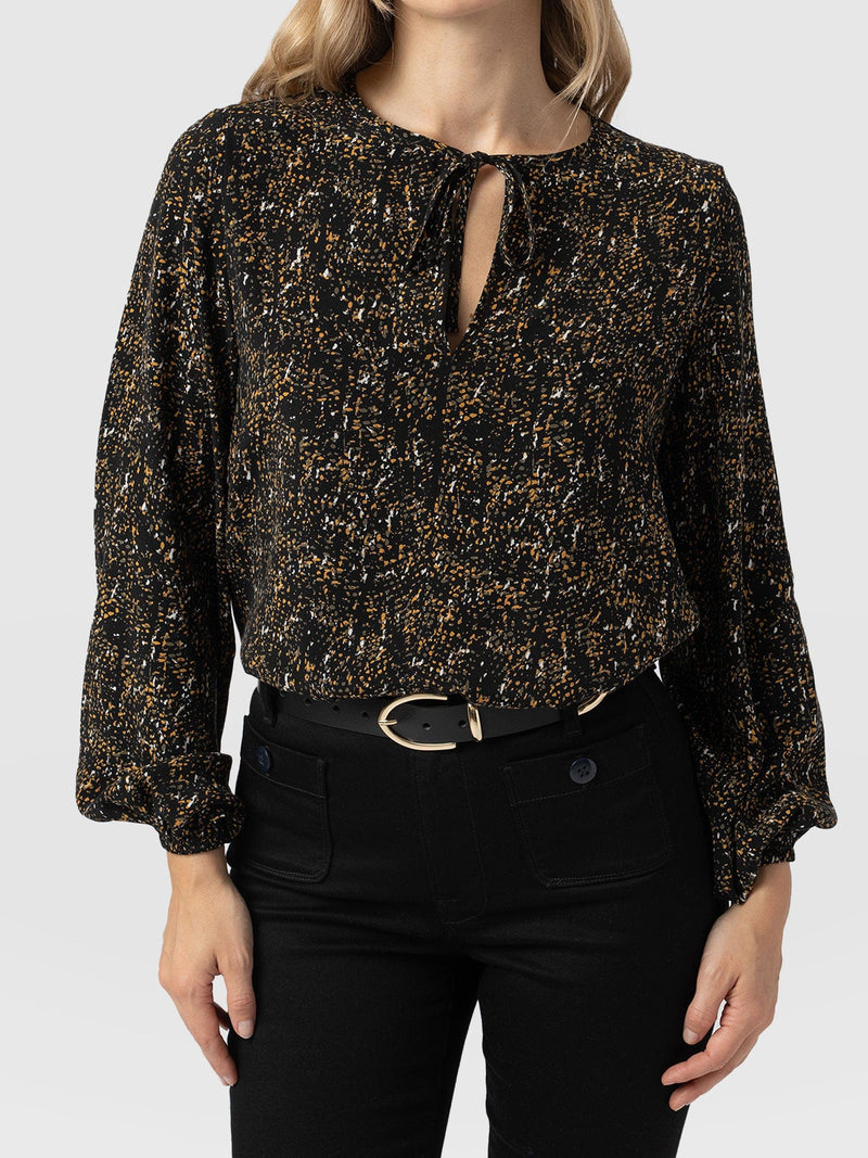 Kristen Blouse - Ditsy Leopard