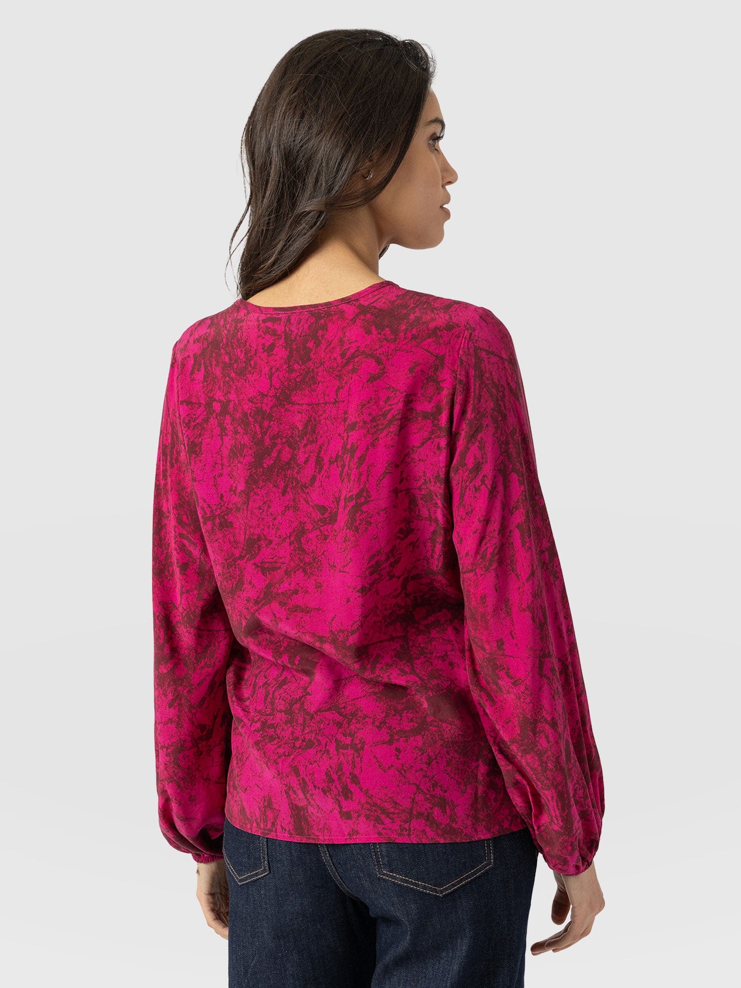 Kristen Blouse Pink Marble - Women's Blouses | Saint + Sofia® UK