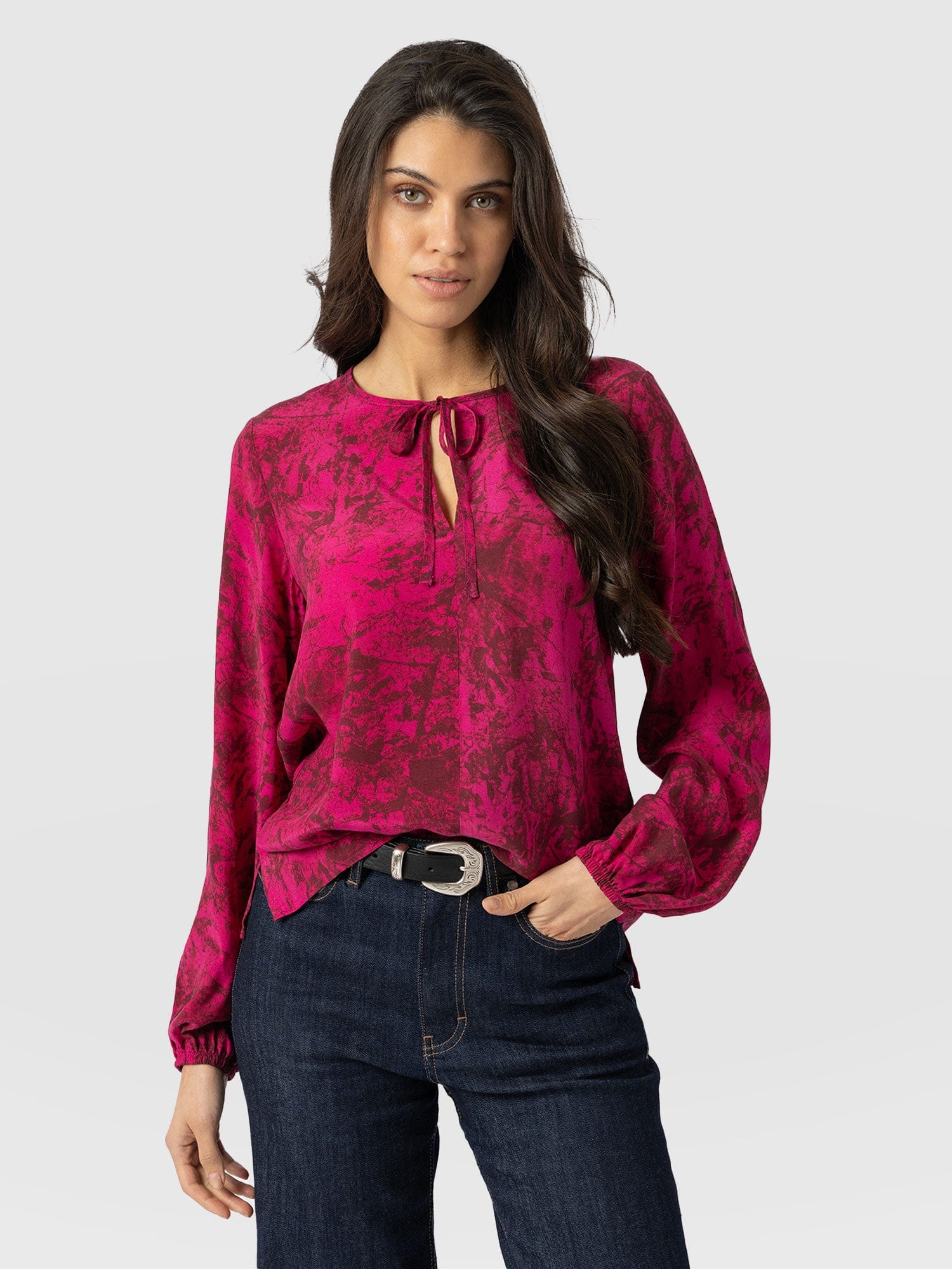 Kristen Blouse Pink Marble - Women's Blouses | Saint + Sofia® UK