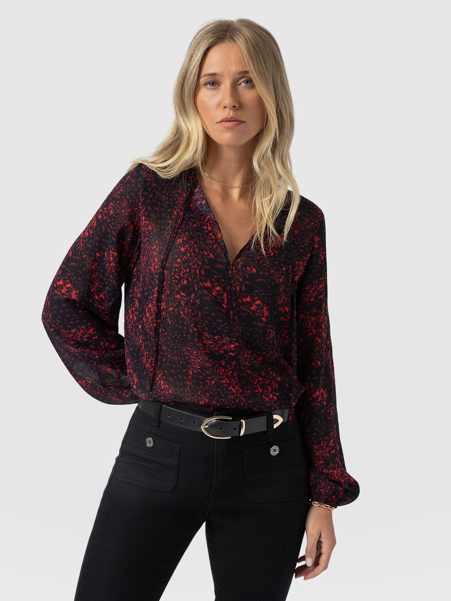 Kristen Blouse - Red Fade Spot - Women's Blouses | Saint + Sofia® UK