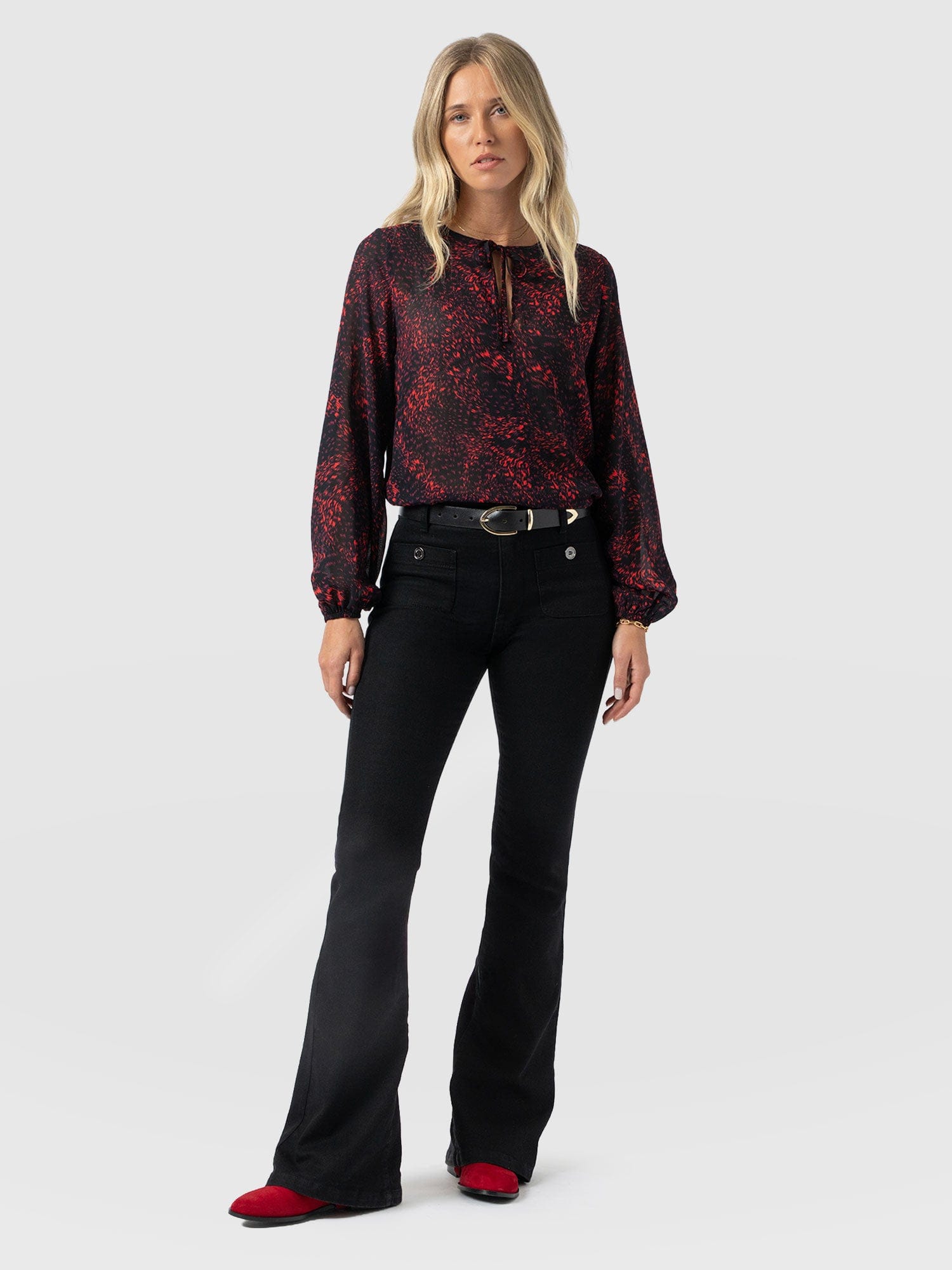 Kristen Blouse - Red Fade Spot