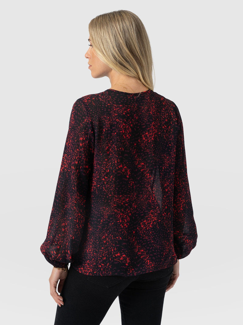 Kristen Blouse - Red Fade Spot - Women's Blouses | Saint + Sofia® UK