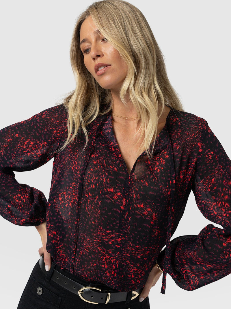 Kristen Blouse - Red Fade Spot - Women's Blouses | Saint + Sofia® UK