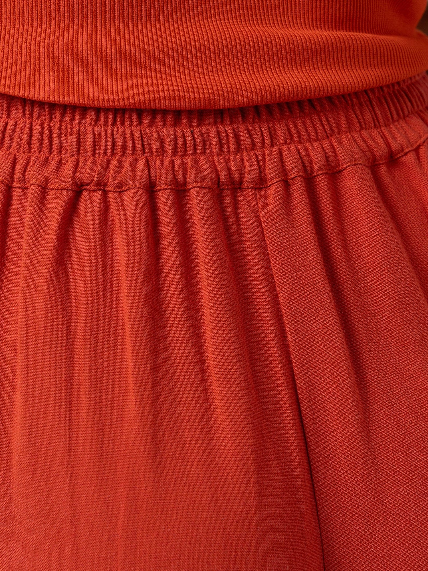 Corinne Wide Leg Linen Pant - Burnt Orange - Women's Trousers | Saint + Sofia® UK
