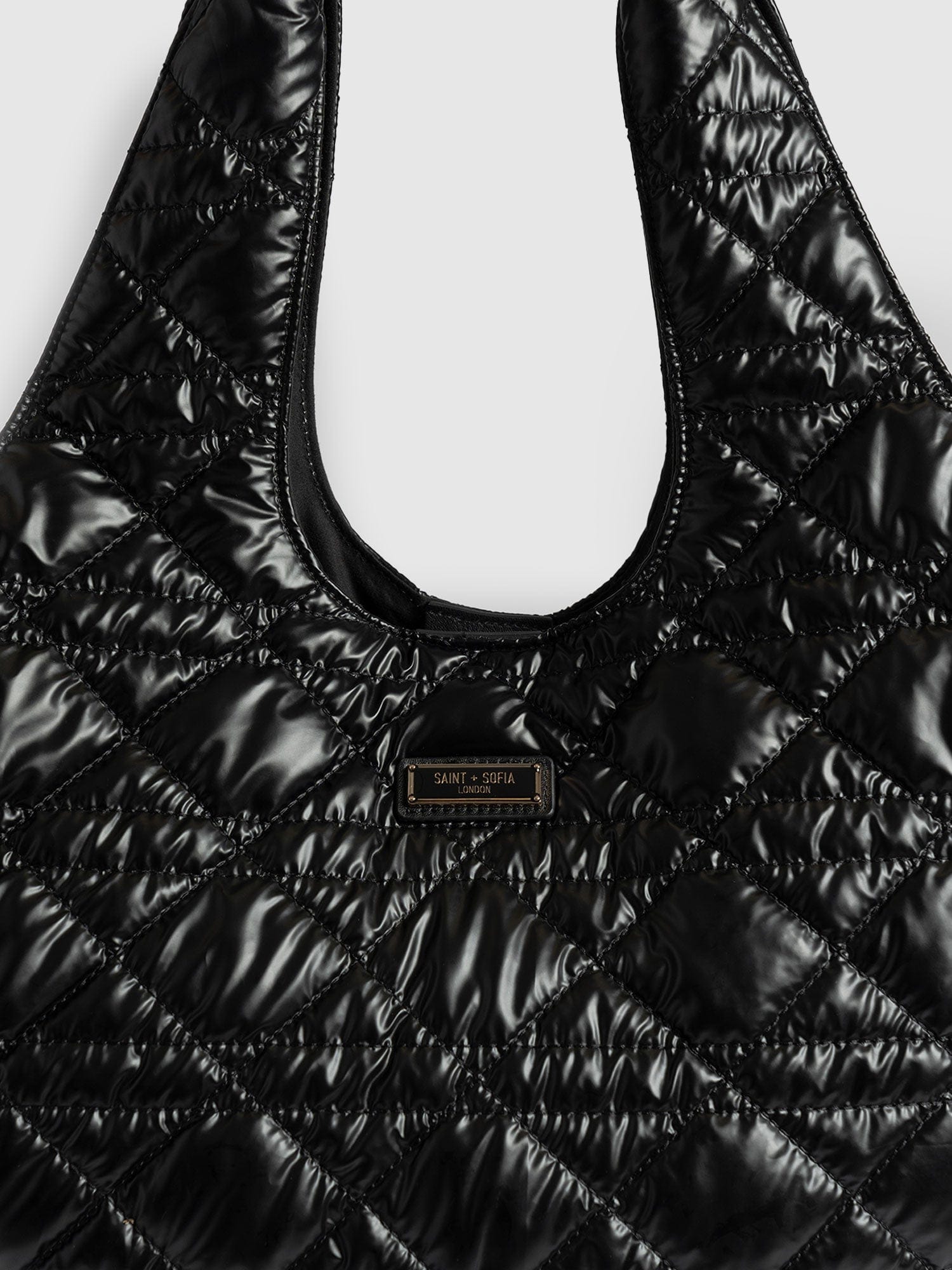 Large Stella Quilted Shoulder Tote Bag Black - Women's Bags | Saint + Sofia® UK