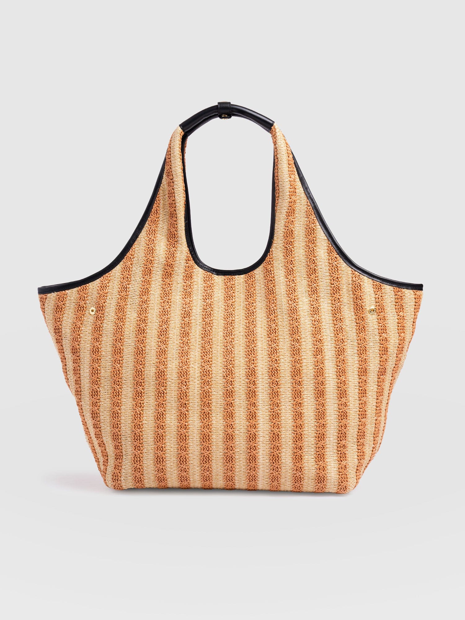 Large Stella Shoulder Tote Bag - Orange Raffia