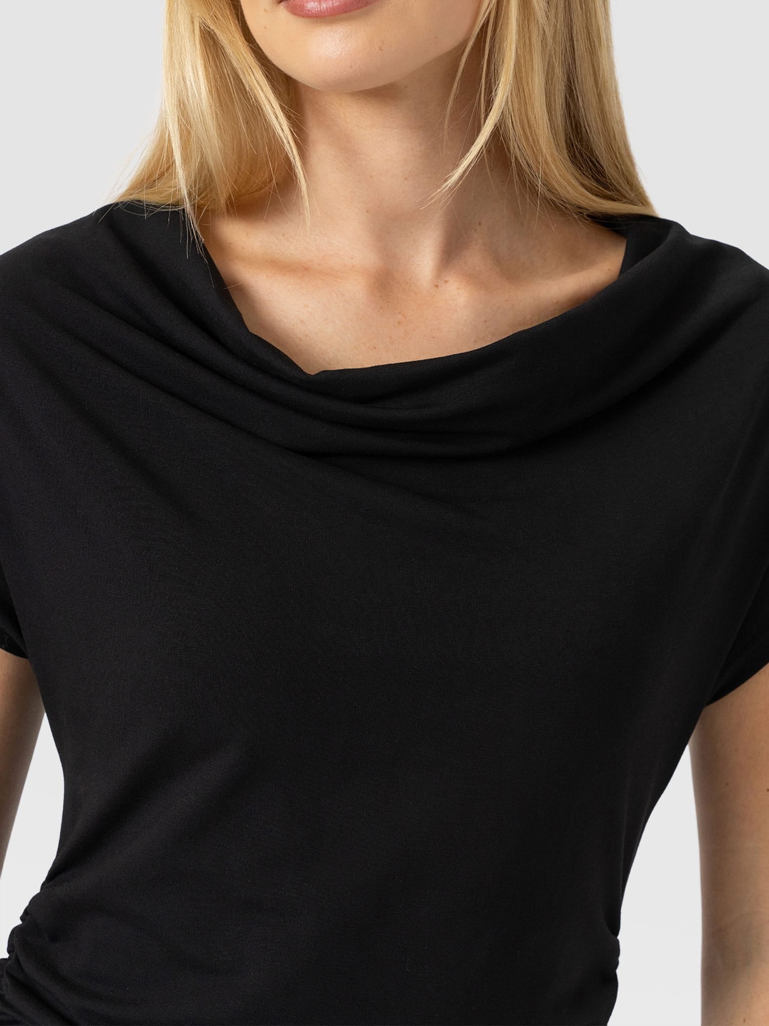 Laurie Cowl Neck Dress - Black