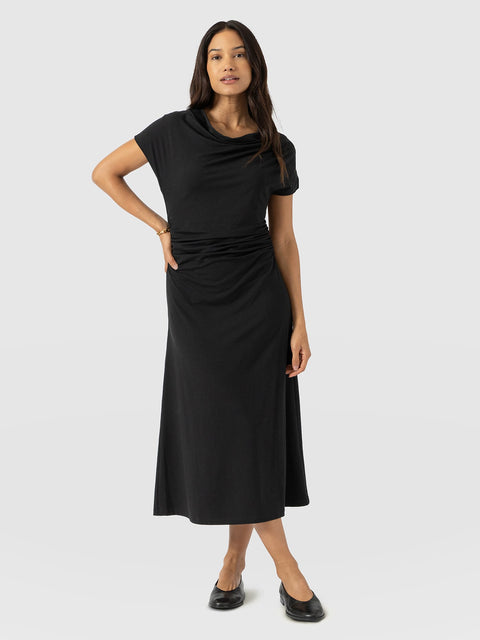 Laurie Cowl Neck Dress - Black - Women's Dresses | Saint + Sofia® UK