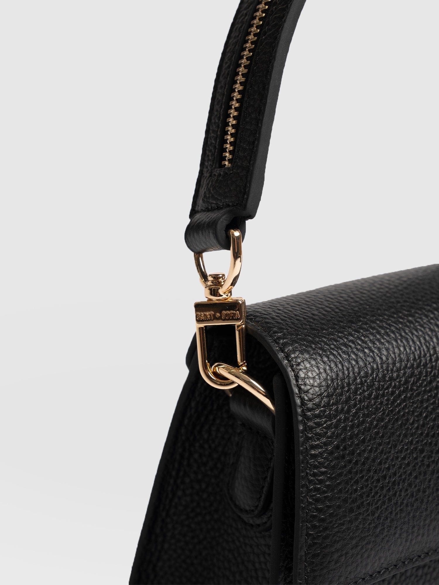 Lennox Half Flap Bag - Black - Women's Handbags | Saint + Sofia® UK
