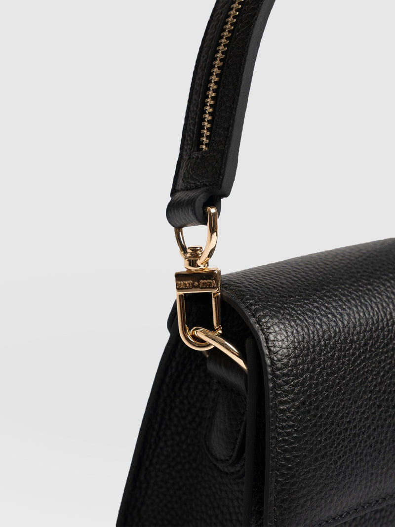 Lennox Half Flap Bag - Black - Women's Handbags | Saint + Sofia® UK