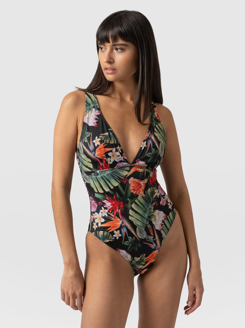 Floral Plunge One Piece Swimsuit, Women's Swimwear UK